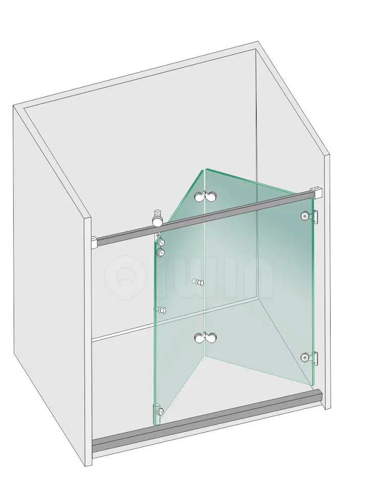 Fold-Slide 2-in-1 Design New Frameless Shower Door Sliding System